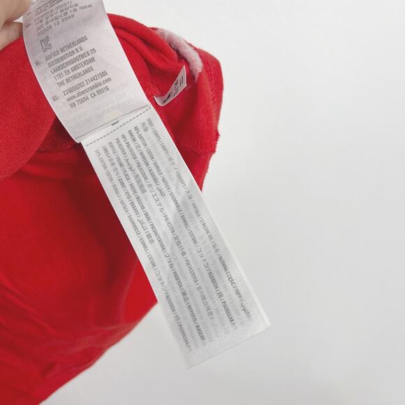 Abercrombie Kids Girls 13/ 14 Red Eyelet Off The Shoulder Tee Button Cotton - Picture 7 of 7